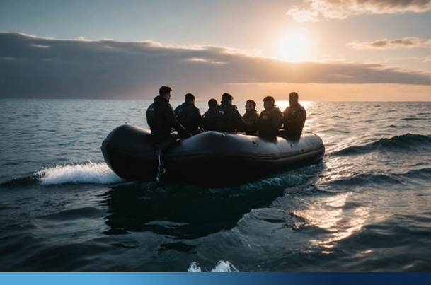 Oil&gas boat on the sea