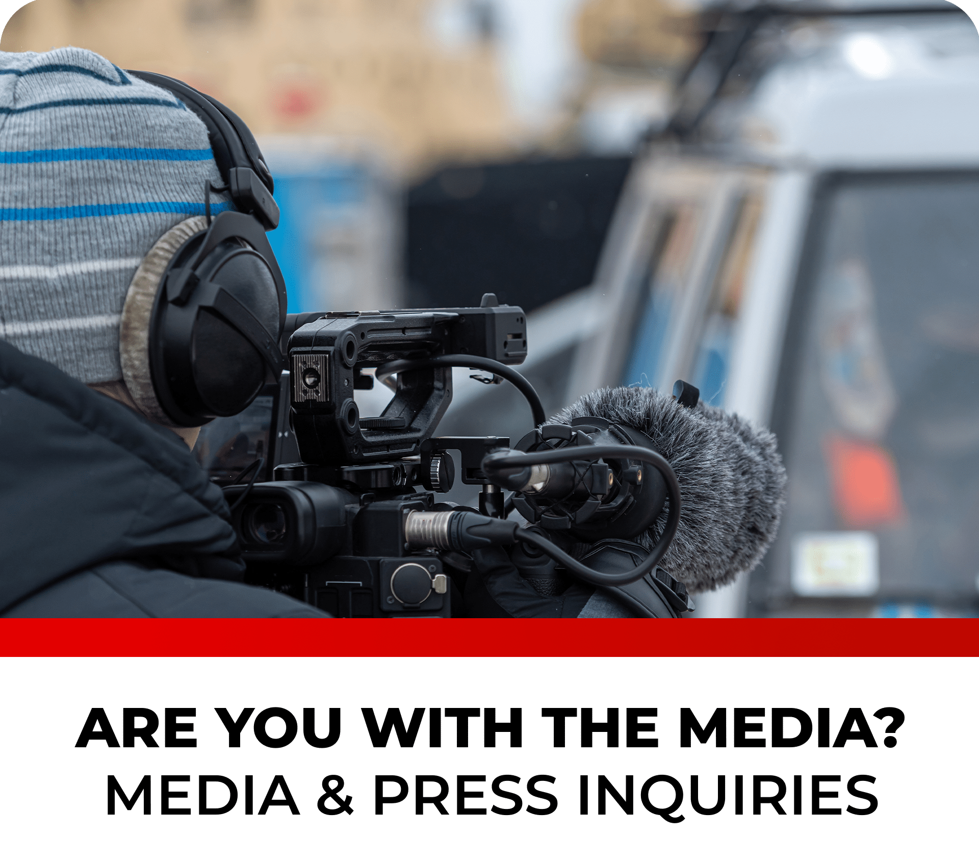 Professional video camera set up for media coverage